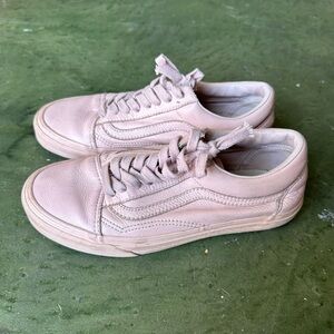 Baby pink leather vans women’s size 8